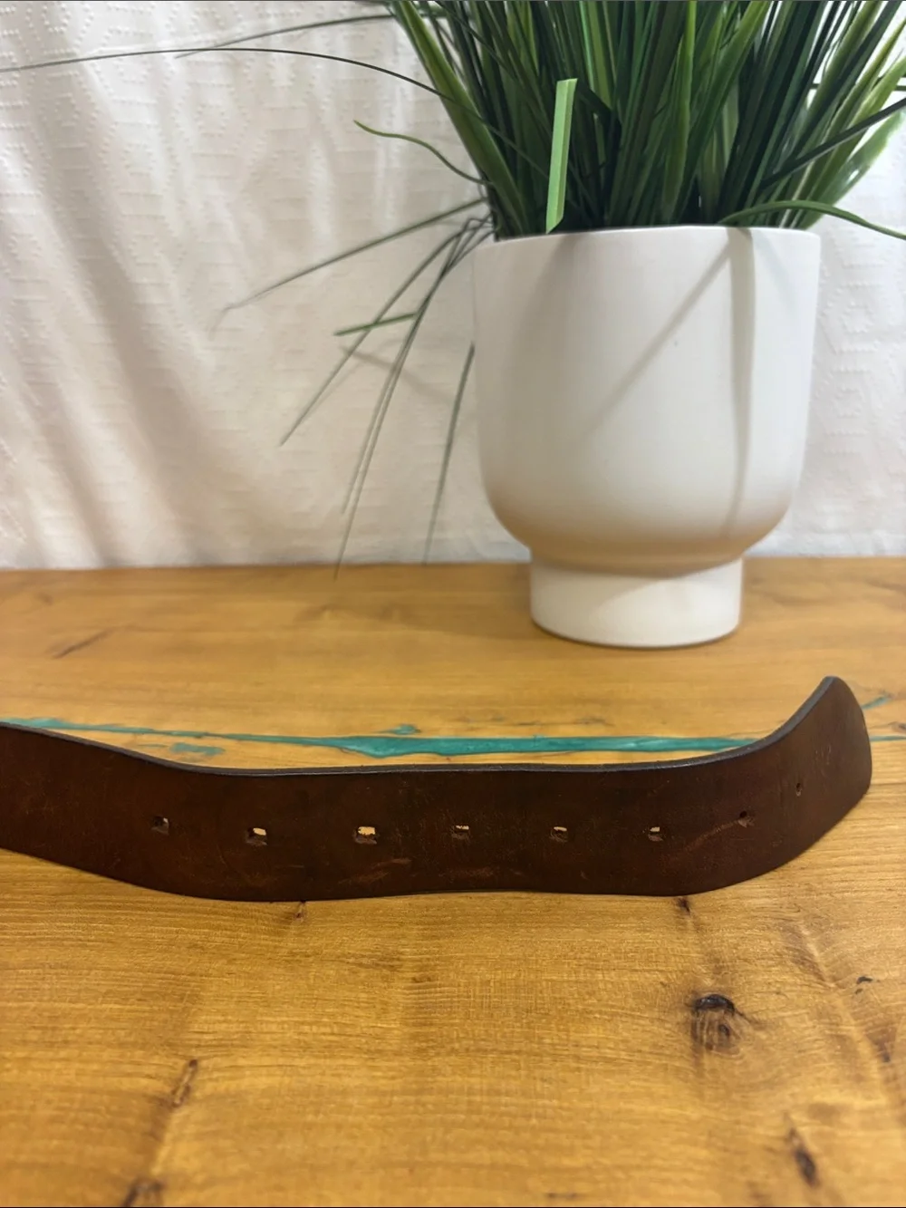 Genuine Y2K old navy Leather Western Floral Buckle Belt XL